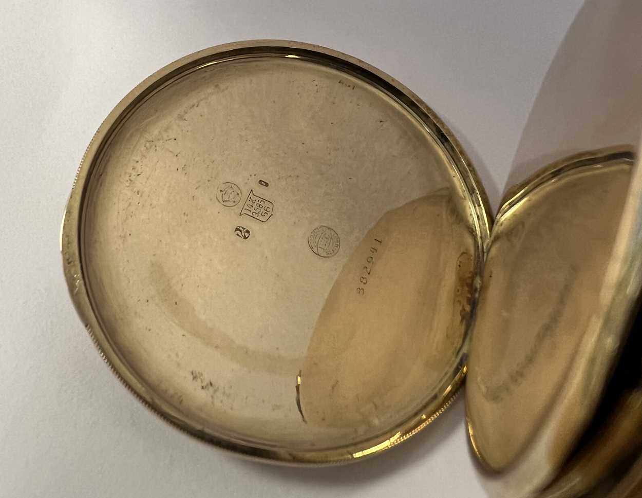 IWC, Schaffhausen - A Swiss 14ct gold full hunter pocket watch, - Image 5 of 9