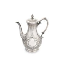 A Victorian silver coffee pot,