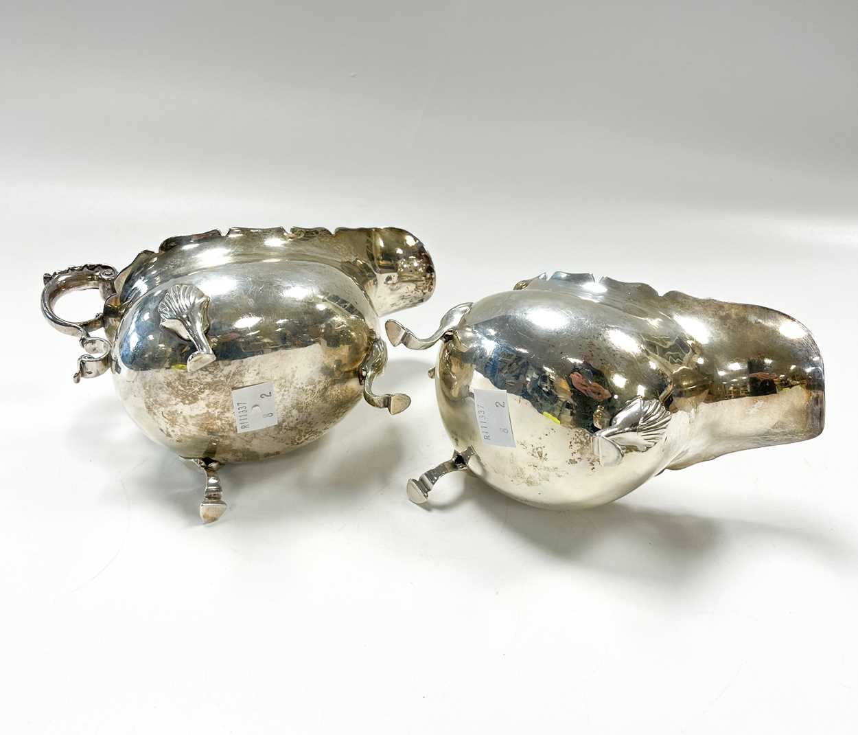 2 Edward VII silver sauce boats, - Image 5 of 5