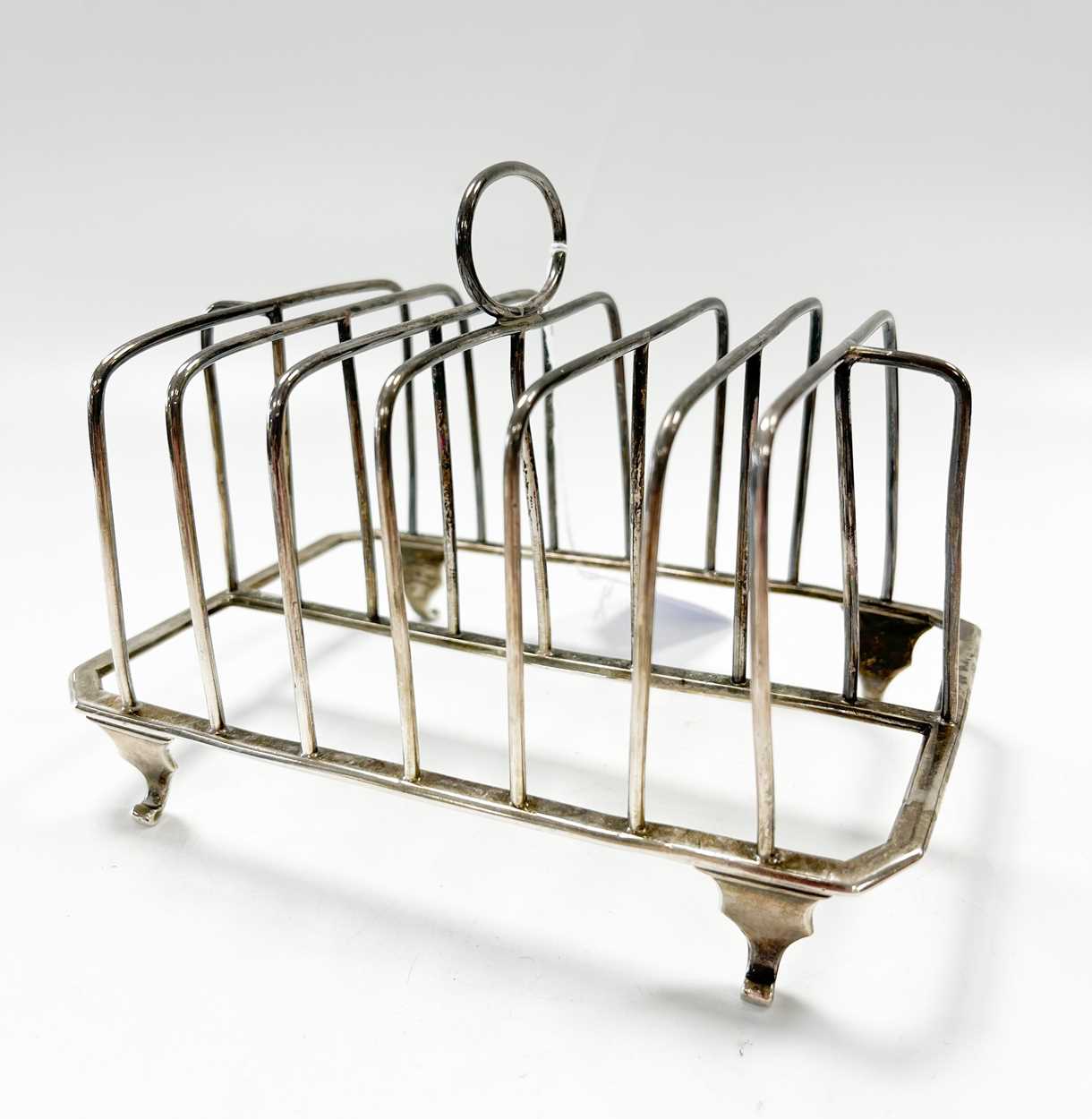 A George III silver 6 bar toast rack,