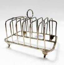 A George III silver 6 bar toast rack,