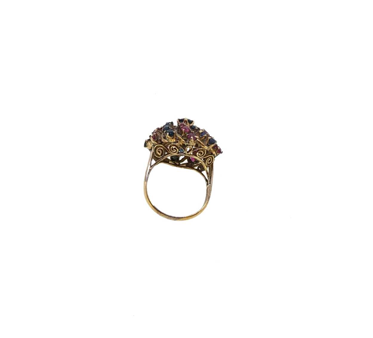 A sapphire and ruby cluster ring, - Image 3 of 4