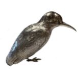 A 20th century German metalwares silver model of a kingfisher,