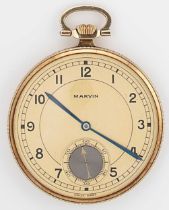 Marvin - A Swiss 14ct gold open faced pocket watch,