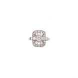 An Art Deco diamond panel ring,