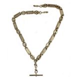 A late 20th century 9ct gold 'Albert' watch chain,