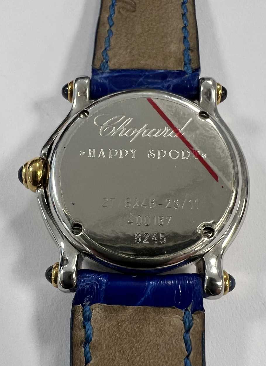 Chopard - A steel and gold coloured diamond set 'Happy Sport' wristwatch, - Image 2 of 11