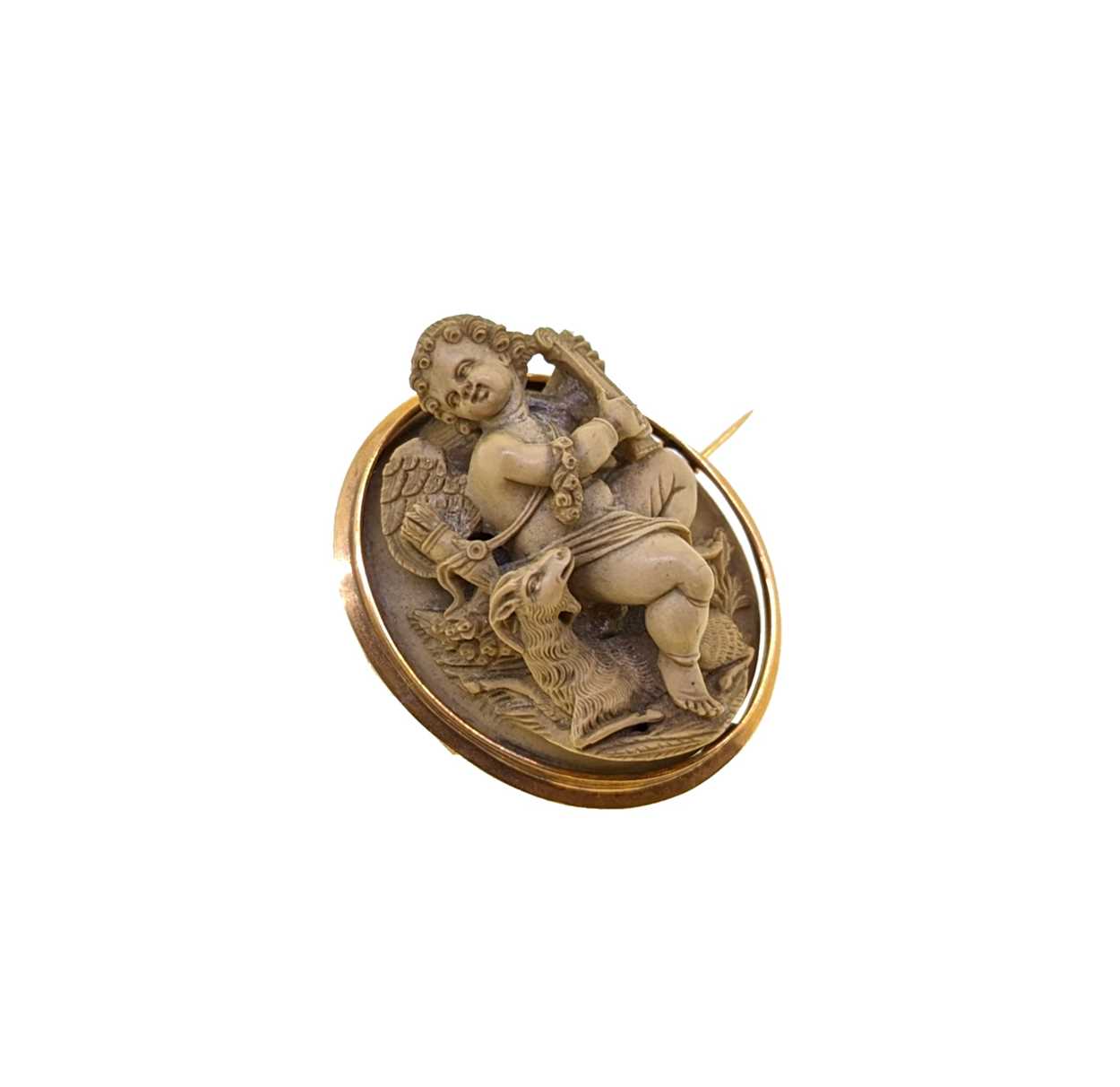 A 19th century lava cameo suite plus one other brooch, - Image 6 of 11