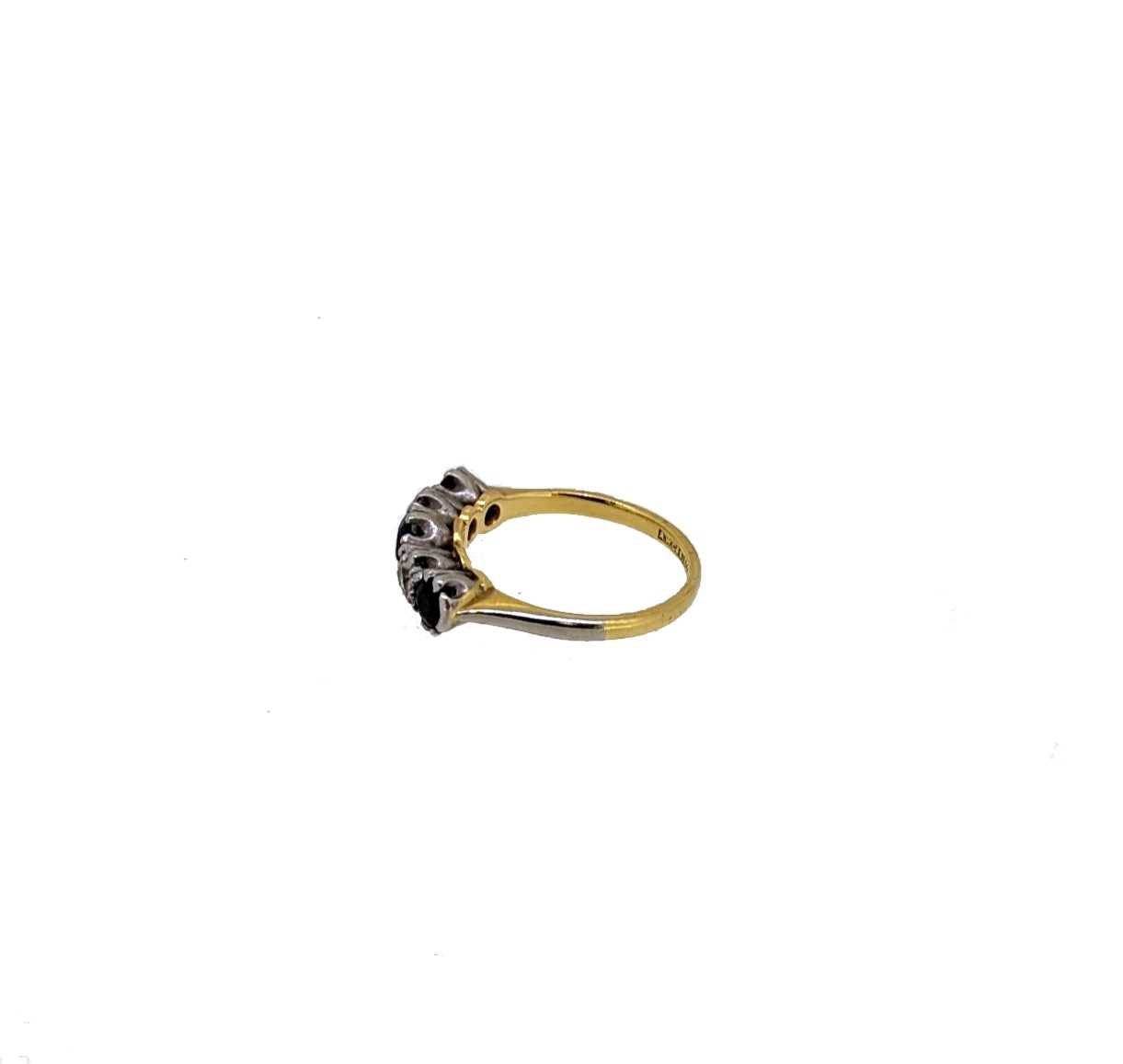 A five stone sapphire and diamond ring, - Image 2 of 3