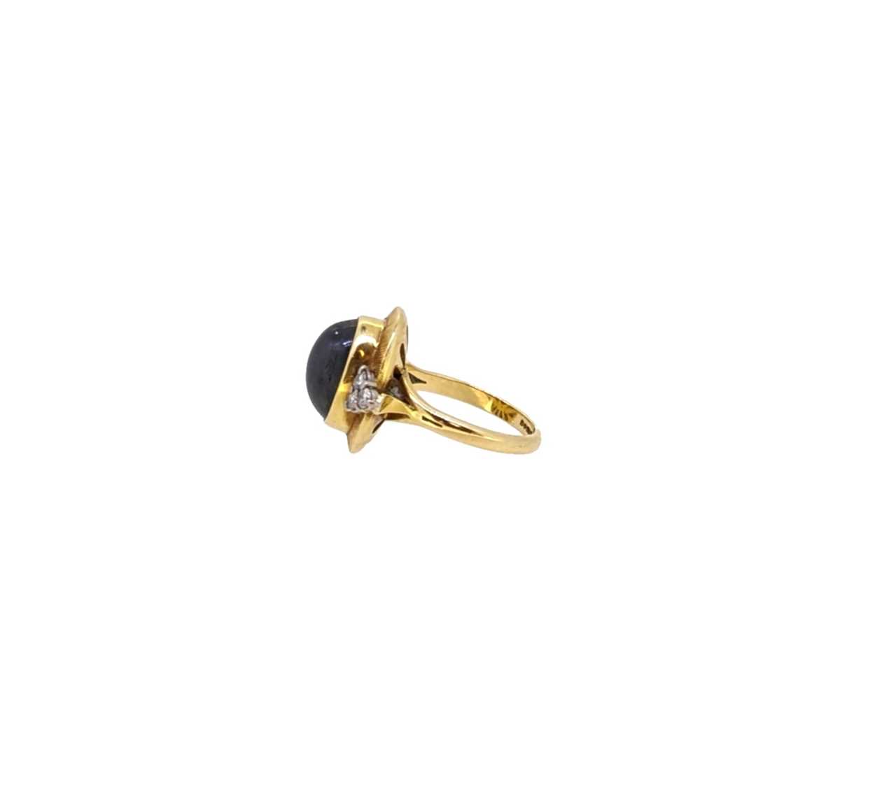 A late 20th century 18ct gold star sapphire and diamond ring, - Image 2 of 4