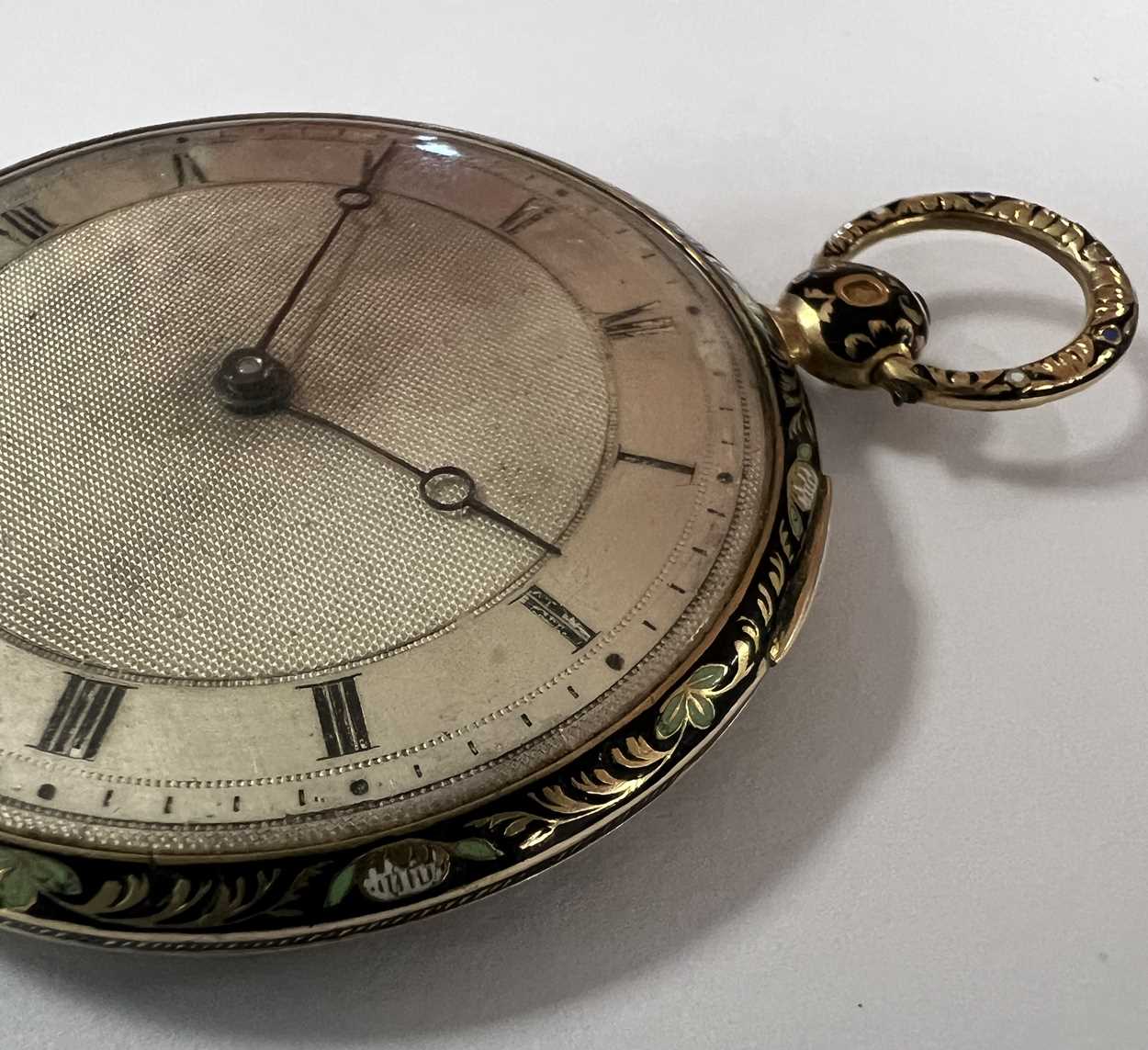 Unsigned - An early 19th century French metalwares 18ct gold slim cased open faced pocket watch, - Image 2 of 17