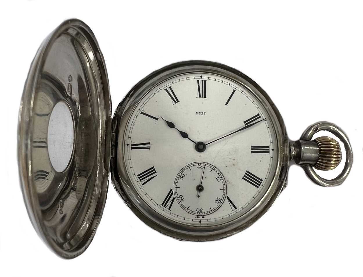 Army & Navy Co-operative Society, London - A Victorian silver half hunter pocket watch with later wa - Bild 2 aus 11