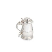 A George II silver lidded tankard,