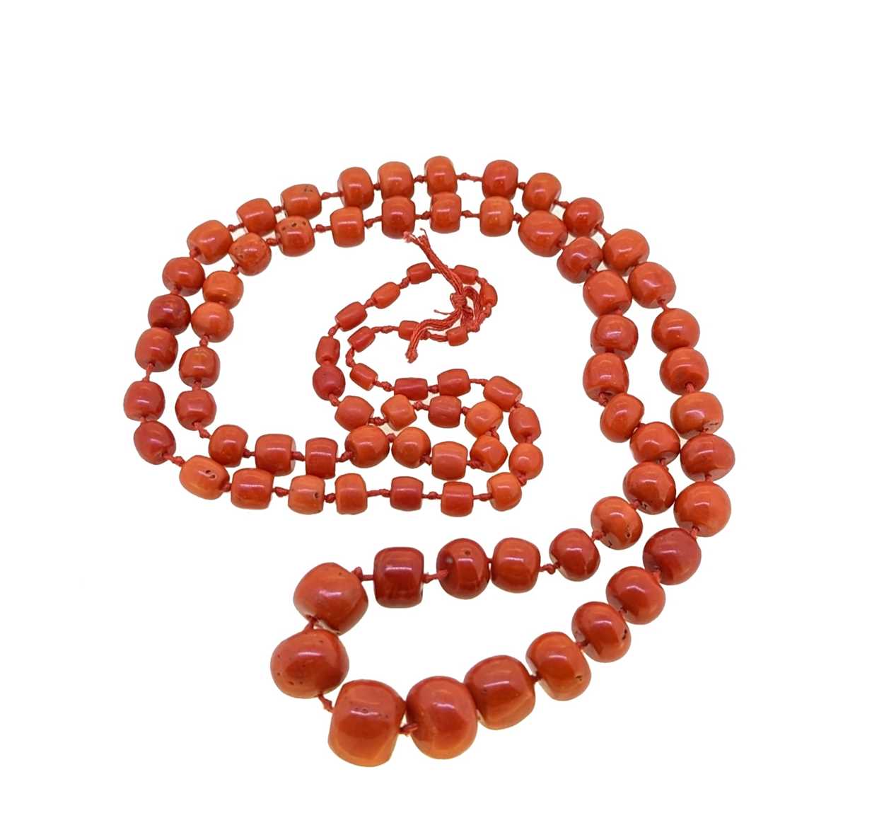 Two coral bead necklaces, - Image 2 of 3