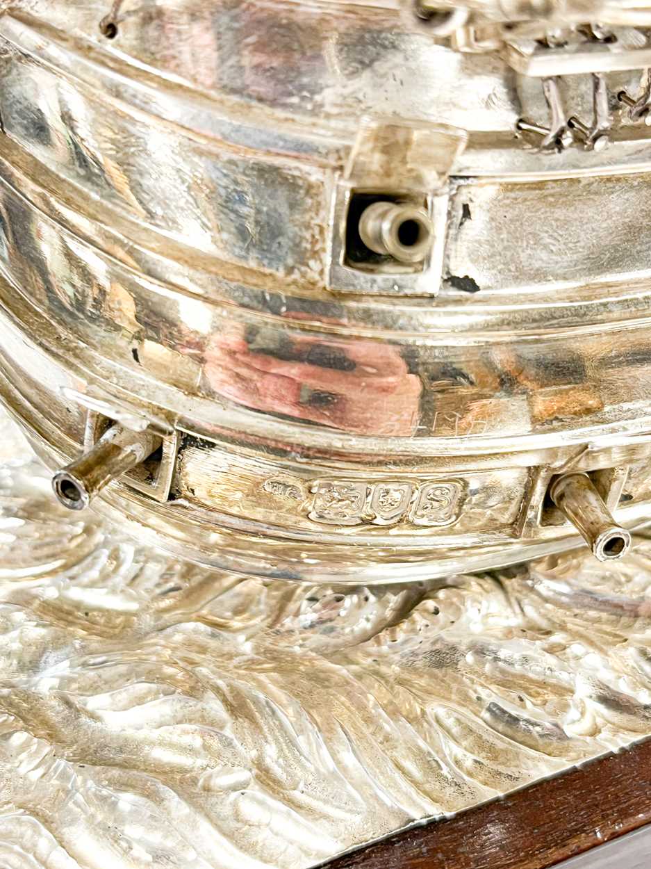 A George V silver model of a sailing ship, - Image 9 of 17