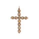 A Victorian topaz cross pendant,