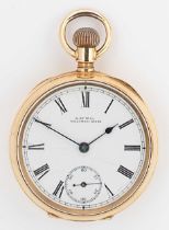 American Watch Company, Waltham, Mass - A Swiss 18ct gold open faced pocket watch,