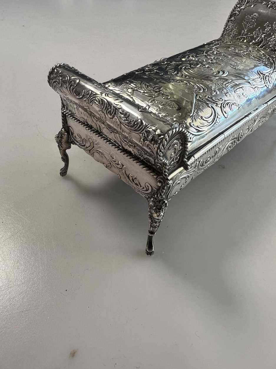 An early 20th century German metalwares silver novelty double inkwell, - Image 2 of 9