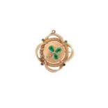 A gemset shamrock locket/brooch,