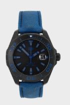 Tag Heuer - A titanium black PVD 'Aquaracer Blue' wristwatch,