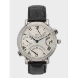 Maurice Lacroix - A steel 'Masterpiece Double Retrograde GMT' wristwatch,