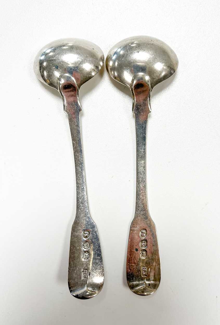 A pair of George III 18th century silver salts with later spoons, - Image 6 of 8