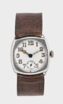 Unsigned - A Swiss silver 'Trench' style wristwatch,