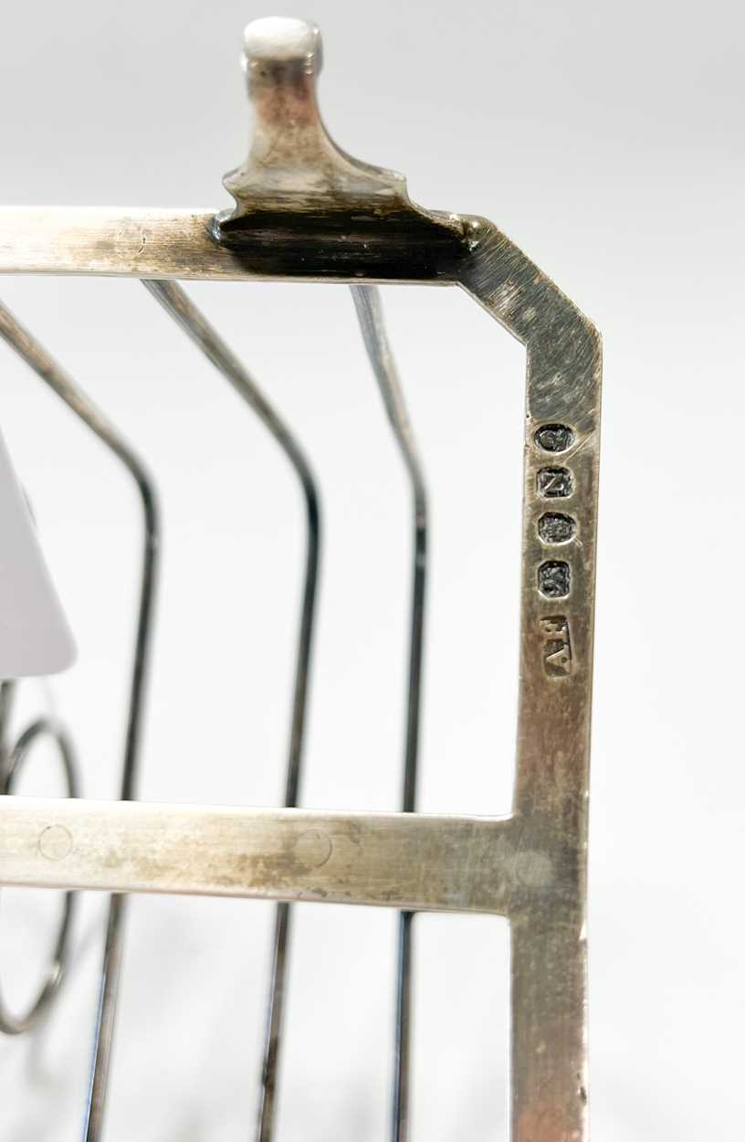 A George III silver 6 bar toast rack, - Image 2 of 2