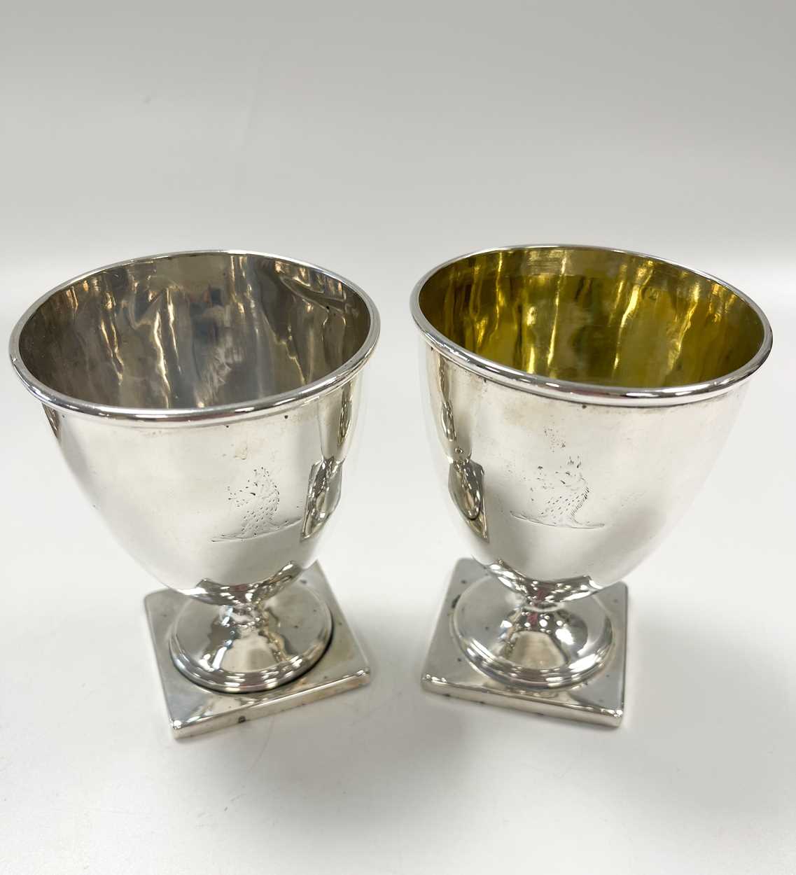 A set of 3 George III 18th century silver sugar vases with covers, - Image 6 of 8