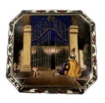 An early 20th century Austrian metalwares silver and enamel powder compact,