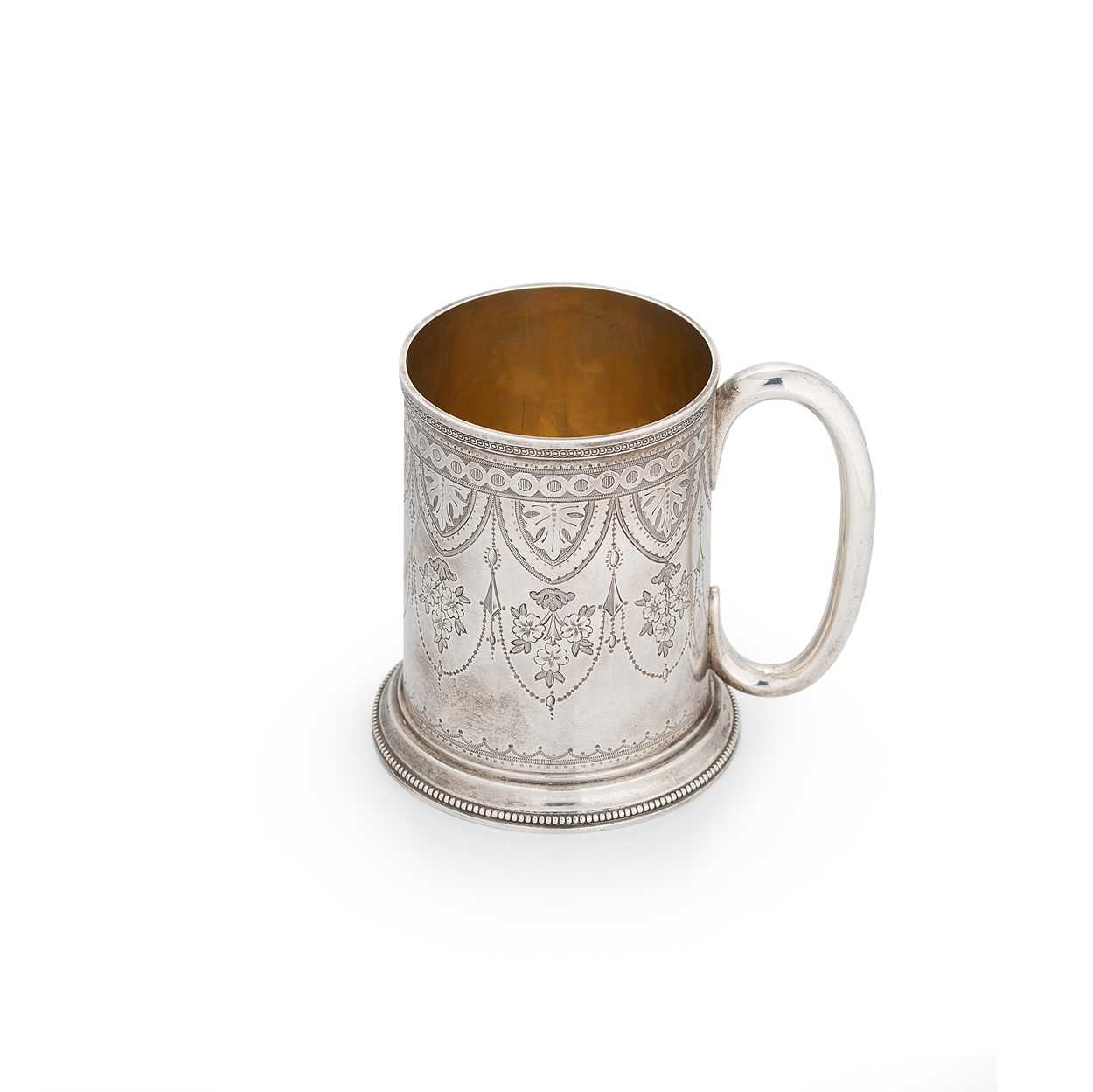 A Victorian silver christening tankard,