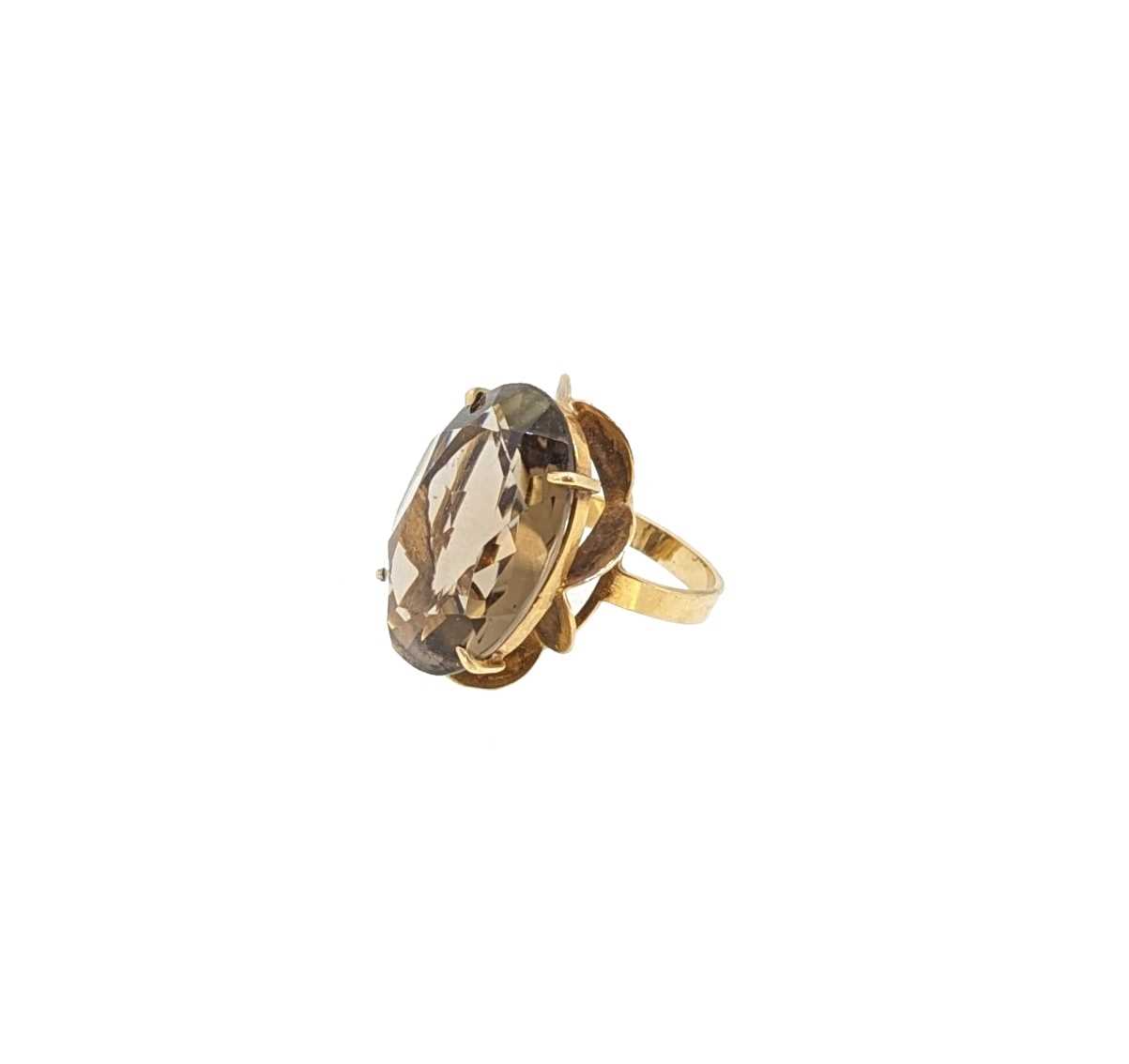 A late 20th century 9ct gold smoky quartz dress ring, - Image 2 of 4