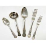 Edinburgh - A 36-piece set of Edward VII silver flatware with 35 additions,