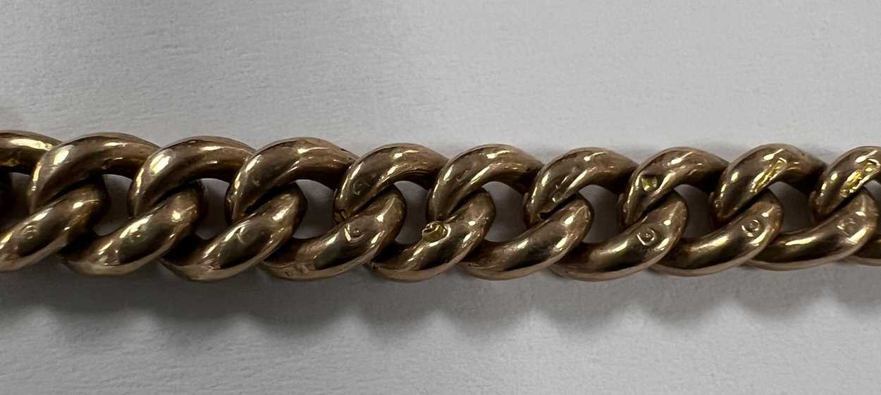 An early 20th century 9ct gold 'Albert' watch chain, - Image 4 of 5