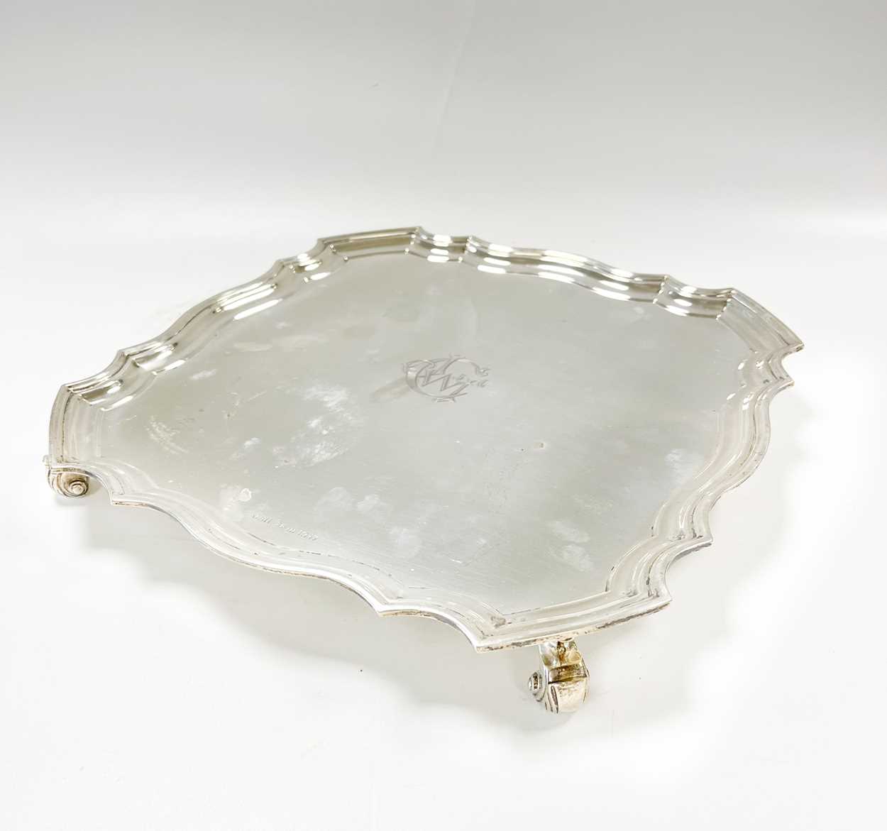 A George V silver salver,