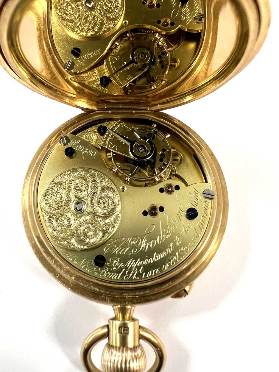 Charles Frodsham, London - A fine George V 18ct gold half hunter pocket watch, - Bild 8 aus 12