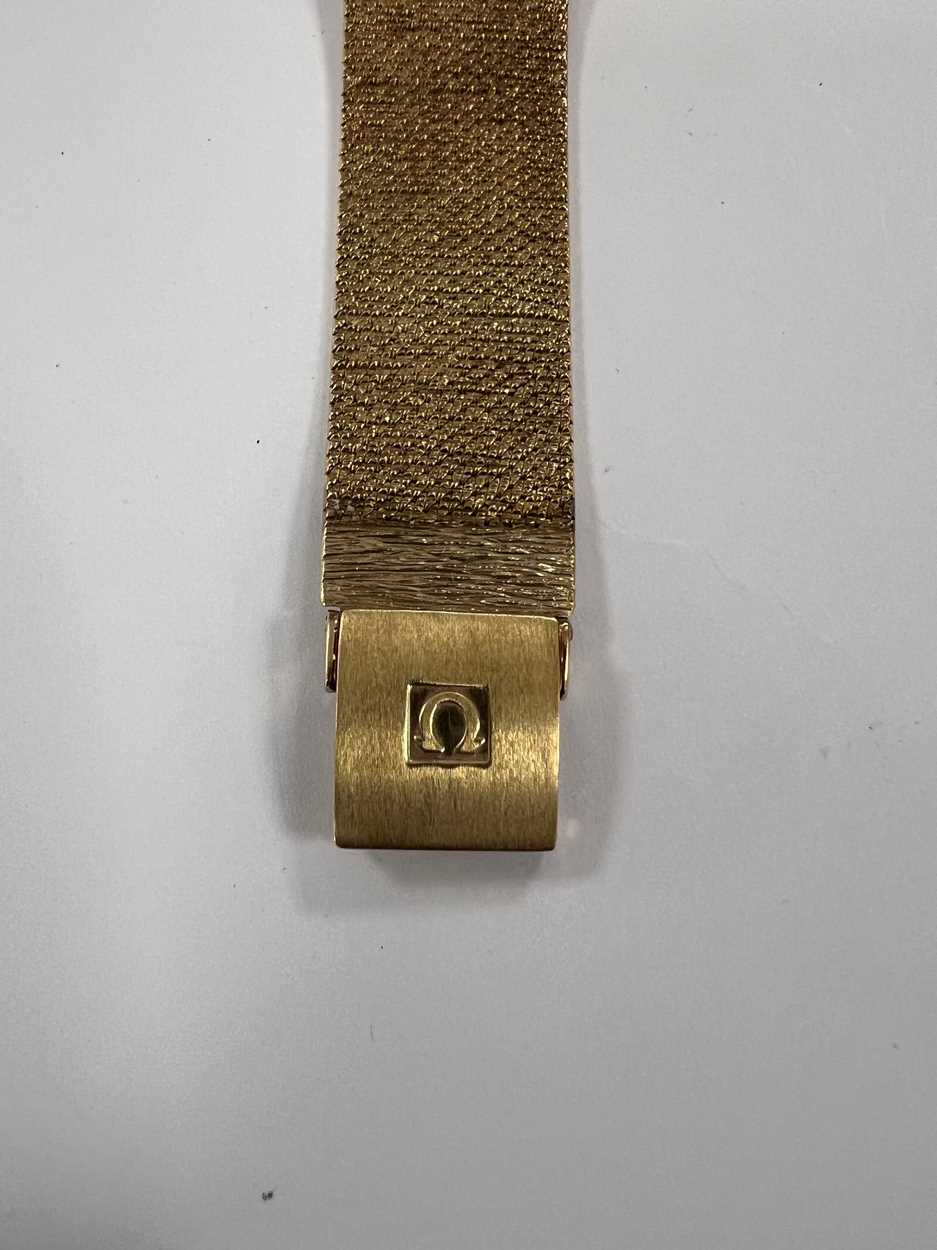 Omega - A 9ct gold wristwatch, - Image 6 of 12