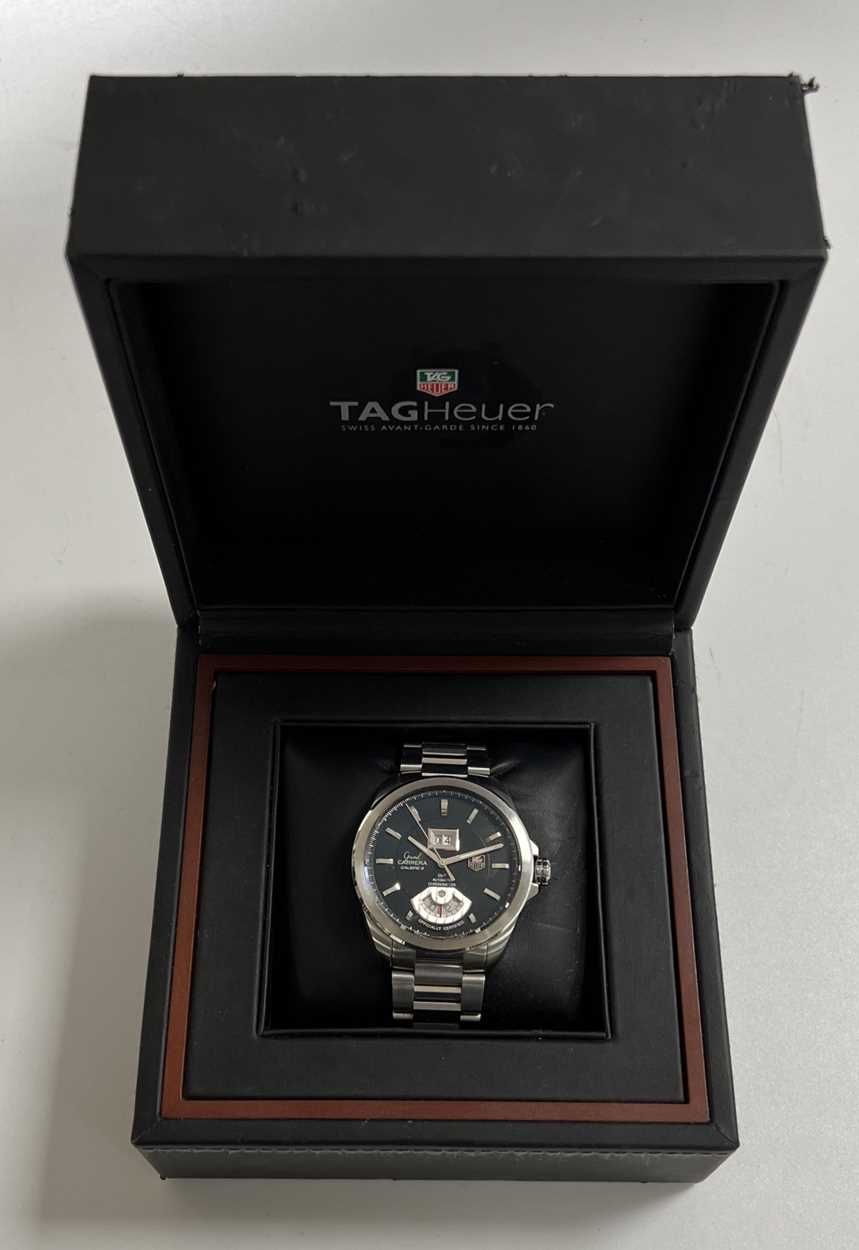 Tag Heuer - A steel 'Grand Carerra GMT Grande Date' wristwatch, - Image 8 of 11