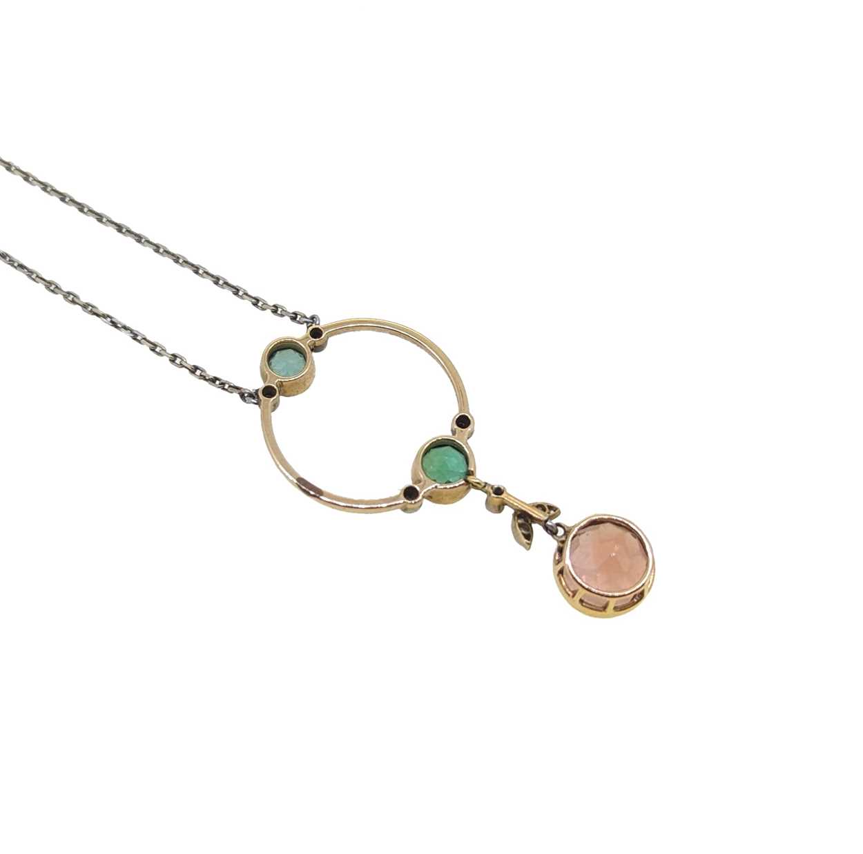 A topaz and tourmaline necklace, - Image 3 of 3