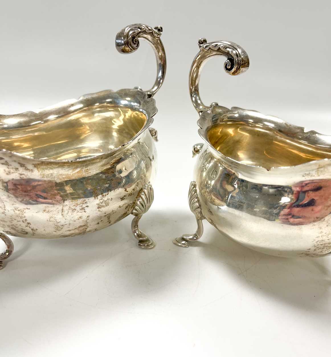 2 Edward VII silver sauce boats, - Image 4 of 5