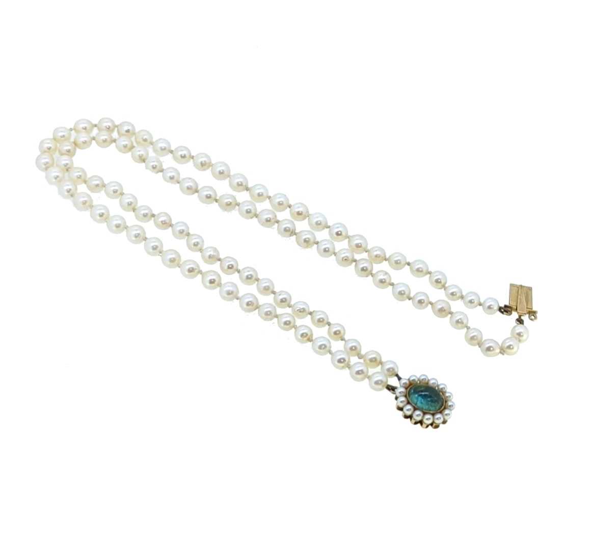 A double row pearl choker necklace, - Image 2 of 2