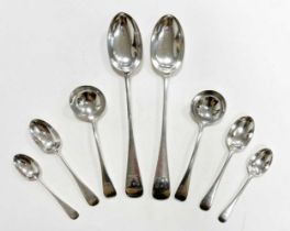 A 65-piece set of Victorian silver flatware with 2 additions,