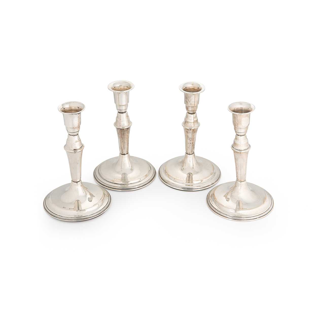 A set of 4 mid-20th century Danish metalwares candlesticks,