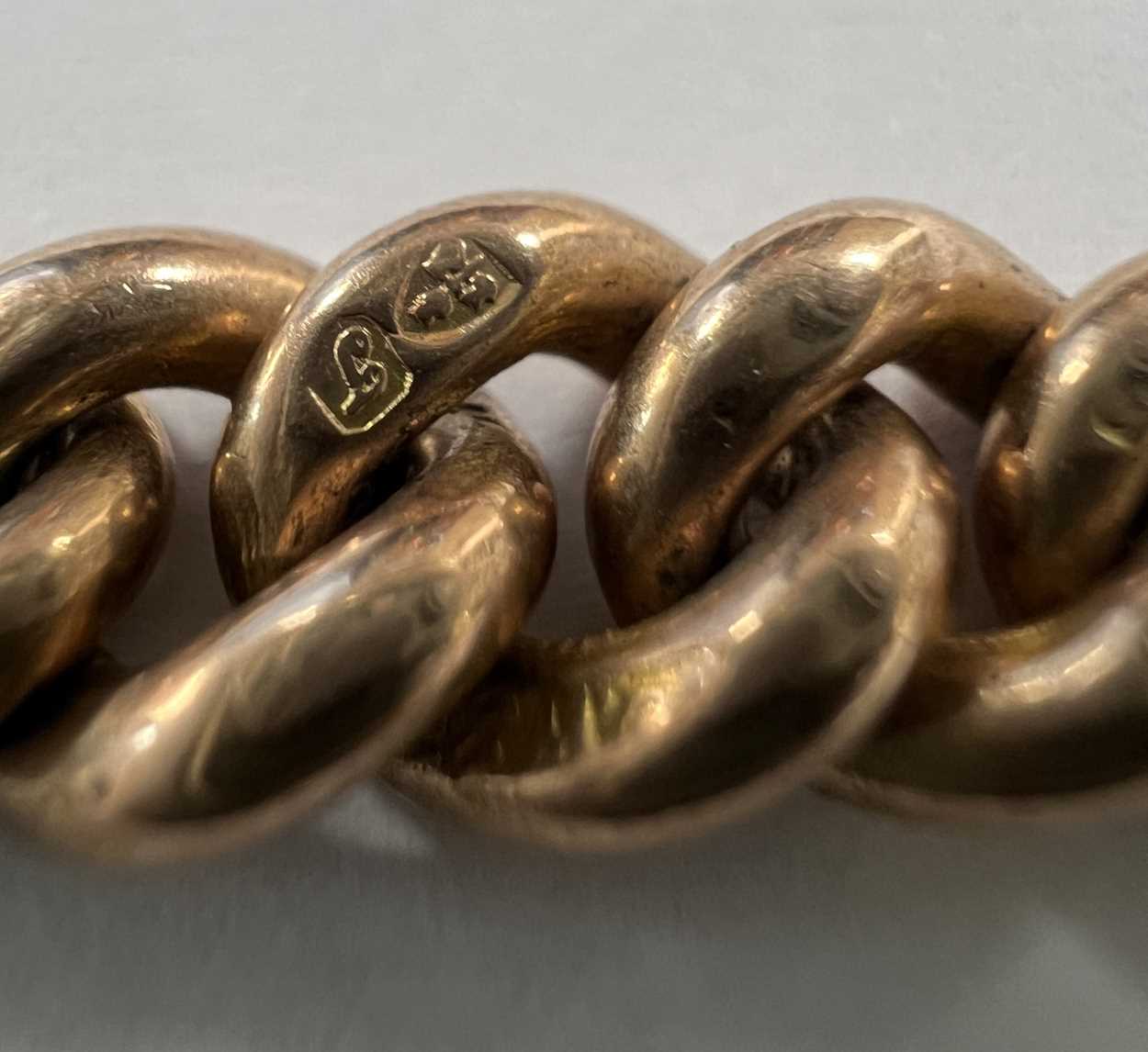 An early 20th century 9ct gold 'Albert' watch chain, - Image 5 of 5