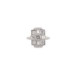 A modern diamond set panel ring,