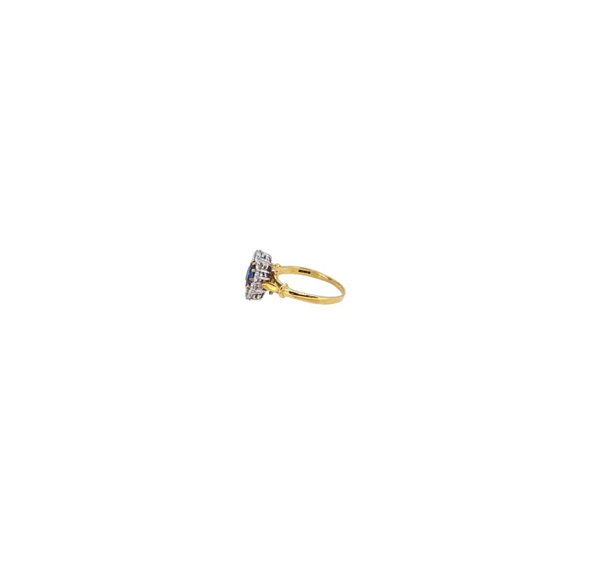 An 18ct gold sapphire and diamond ring, - Image 2 of 4