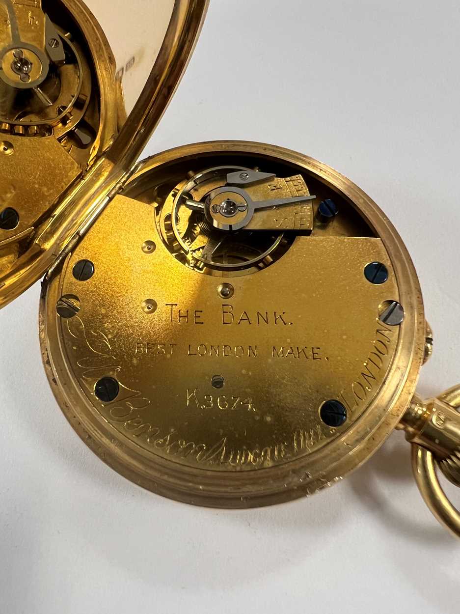 J.W. Benson, London - An 18ct gold open faced pocket watch, - Bild 6 aus 6