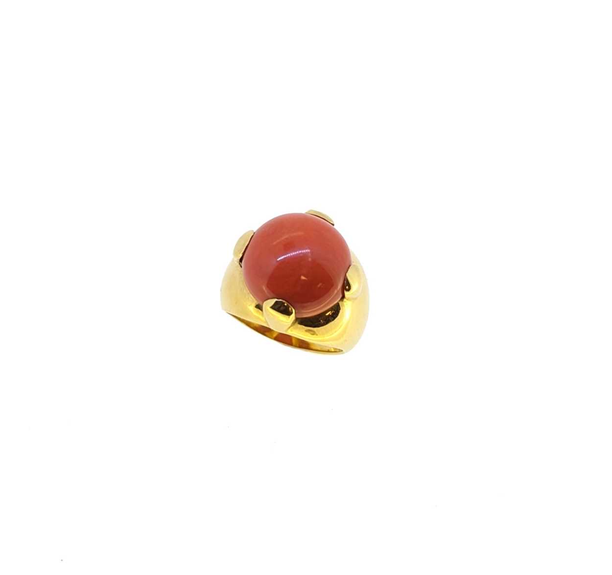 A coral dress ring,