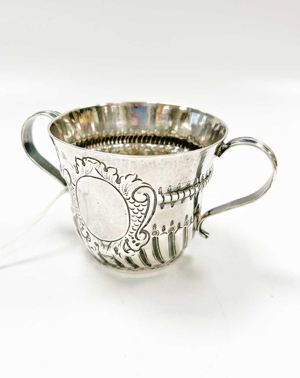 A Queen Anne Britannia silver porringer, - Image 2 of 7