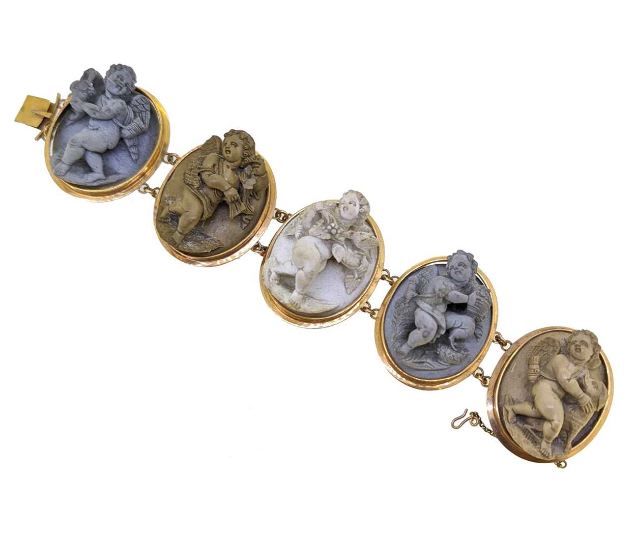A 19th century lava cameo suite plus one other brooch, - Image 2 of 11